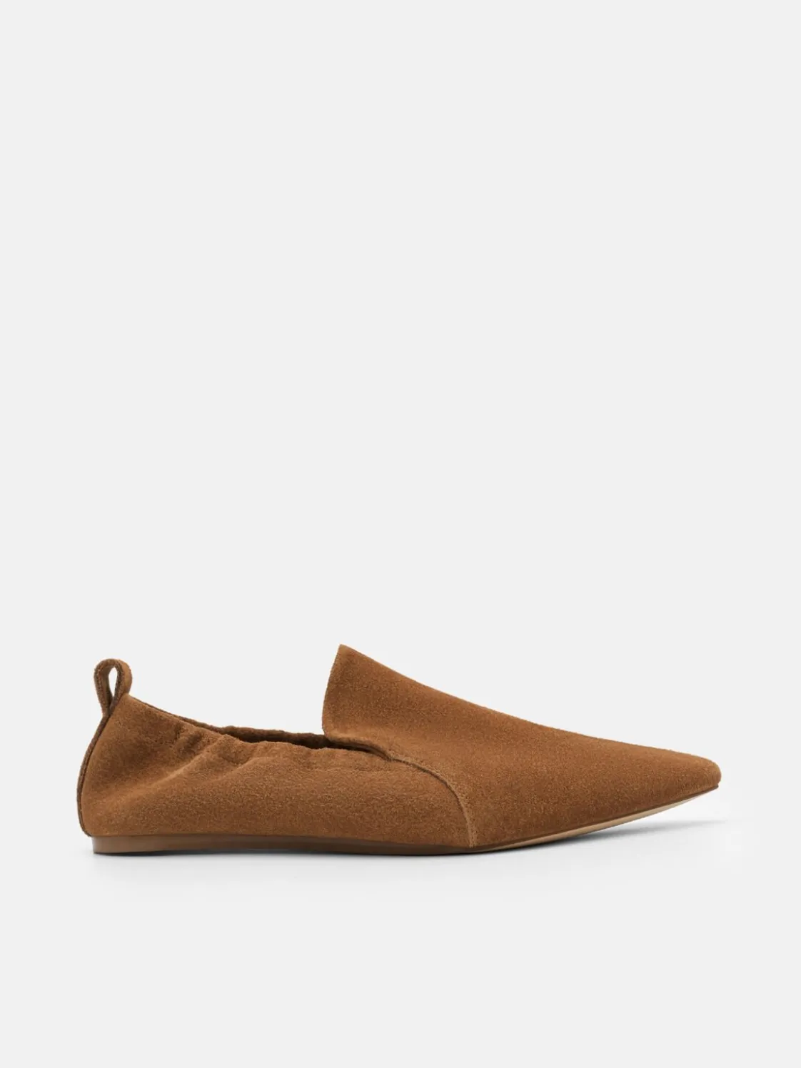 Scrunch Leather Slip-On Flats - Cognac