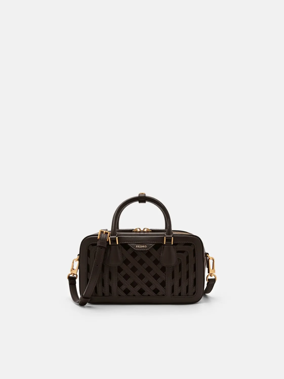 Seren Woven Bowling Bag - Dark Brown