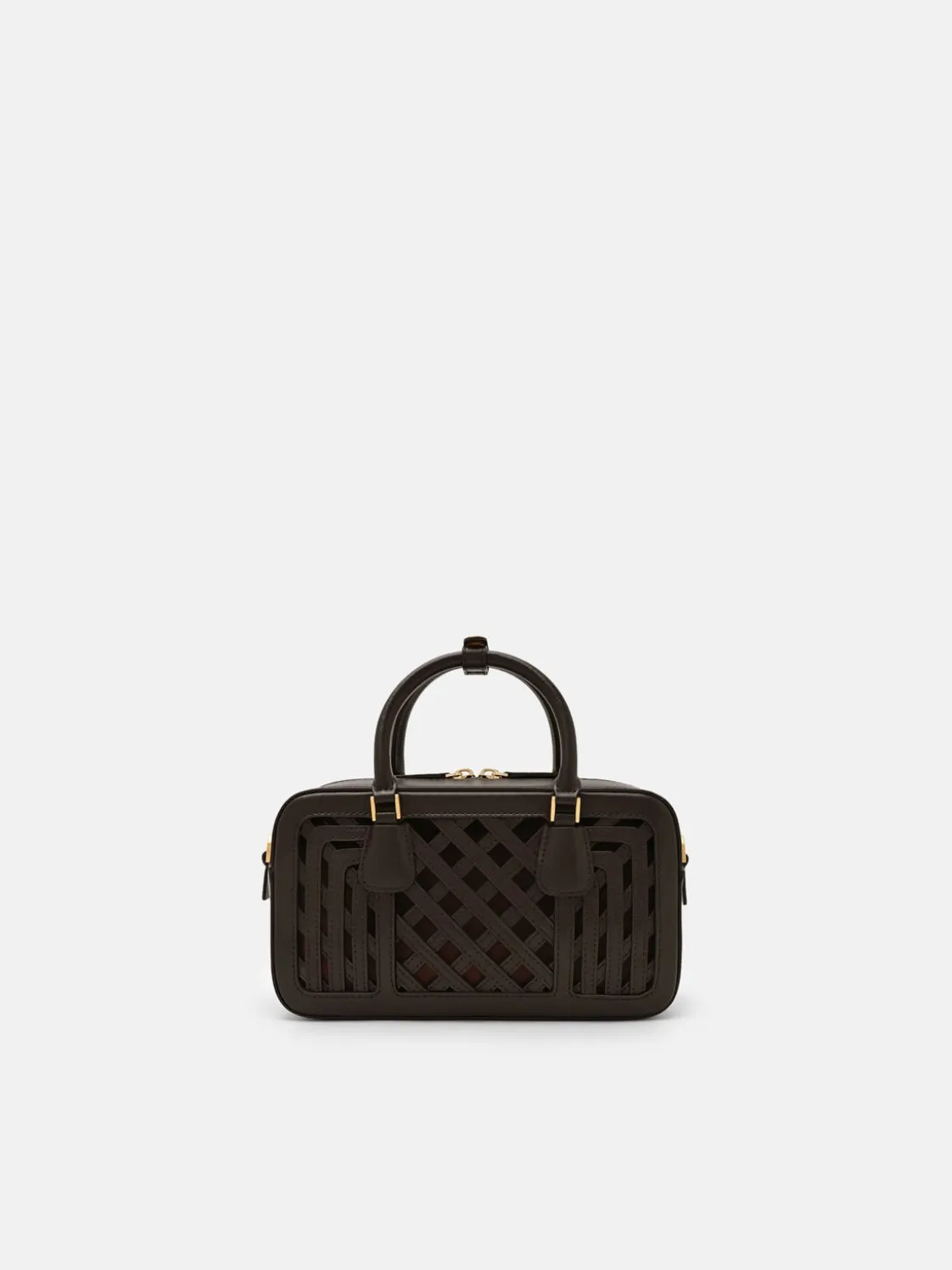 Seren Woven Bowling Bag - Dark Brown