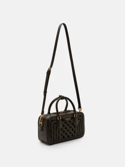 Seren Woven Bowling Bag - Dark Brown