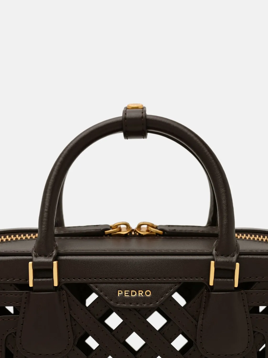 Seren Woven Bowling Bag - Dark Brown