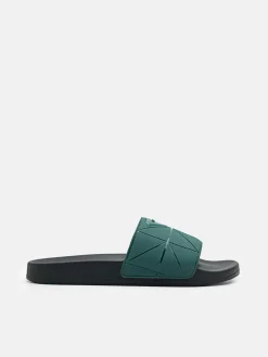 Slide Sandals in Pixel - Dark Green