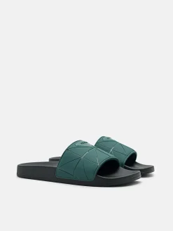 Slide Sandals in Pixel - Dark Green