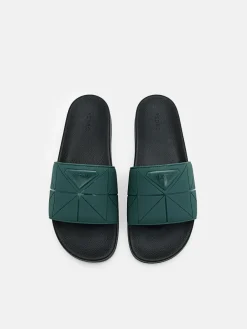 Slide Sandals in Pixel - Dark Green