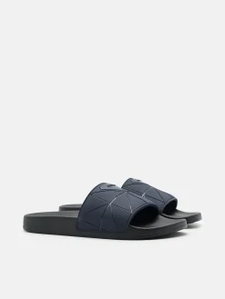 Slide Sandals in Pixel - Navy