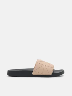Slide Sandals in Pixel - Taupe