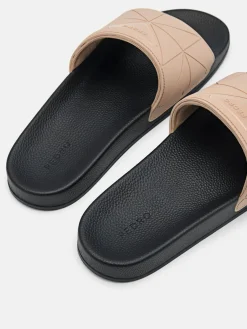 Slide Sandals in Pixel - Taupe