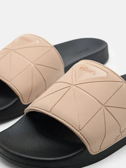 Slide Sandals in Pixel - Taupe