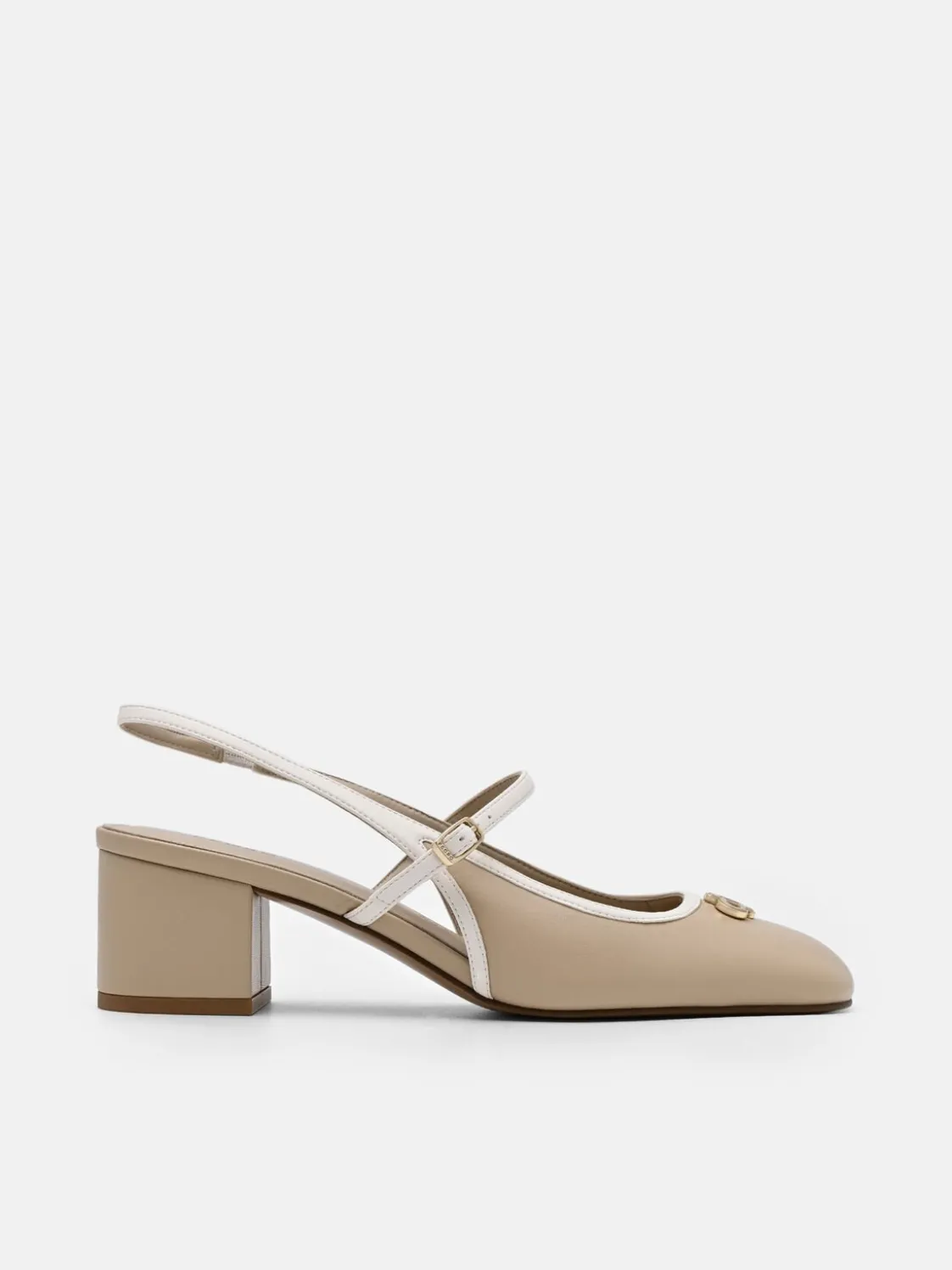 Slingback Heel Pumps - Nude