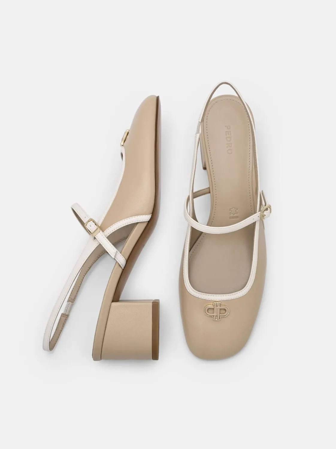 Slingback Heel Pumps - Nude