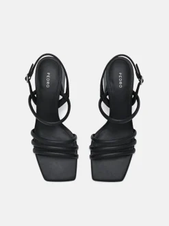 Strappy Heel Sandals - Black