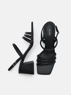 Strappy Heel Sandals - Black
