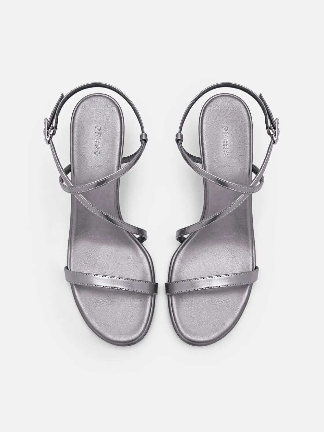 Strappy Heel Sandals - Pewter
