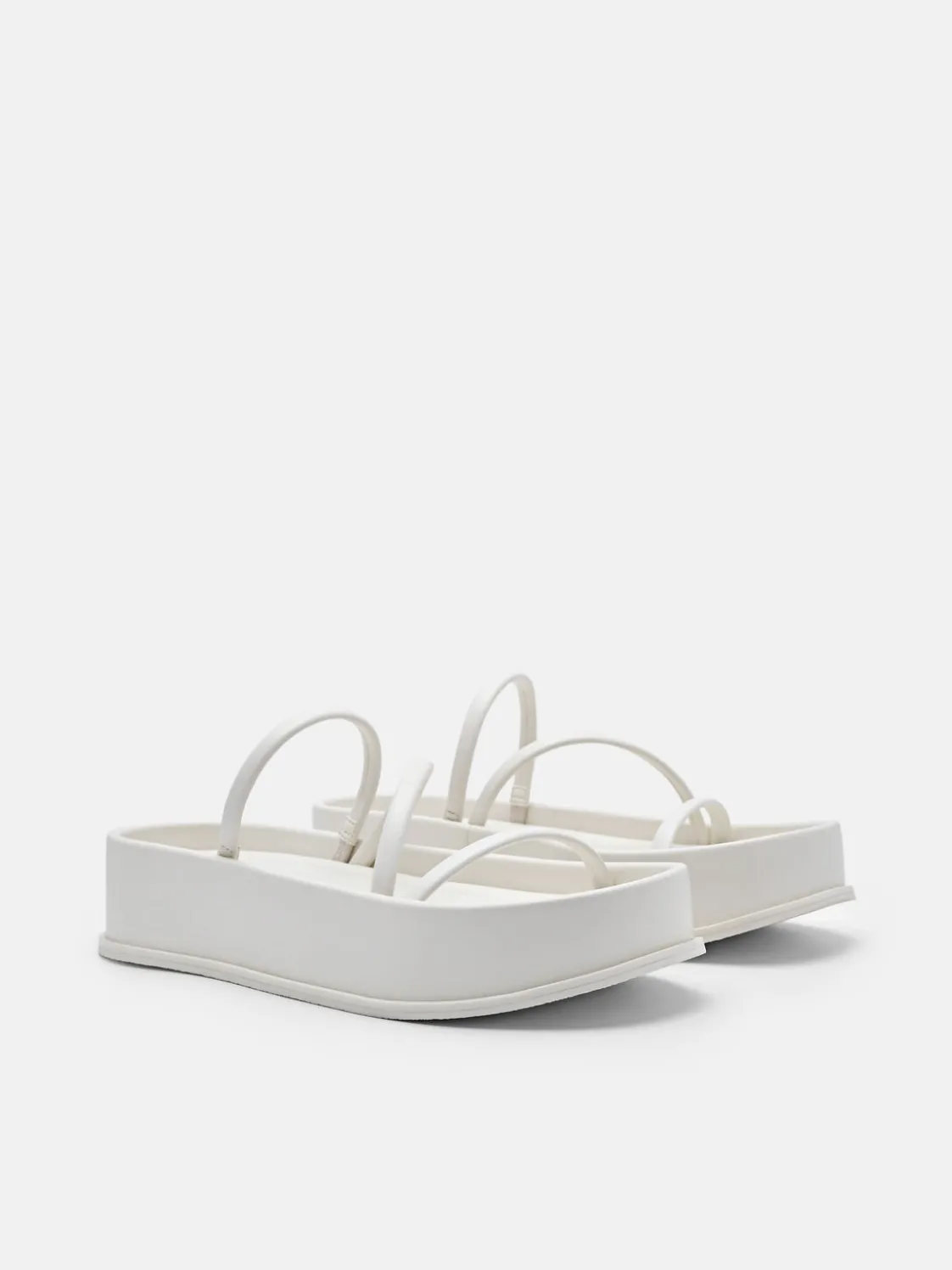 Strappy Platform Sandals - Chalk