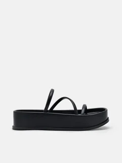 Strappy Platform Sandals - Black