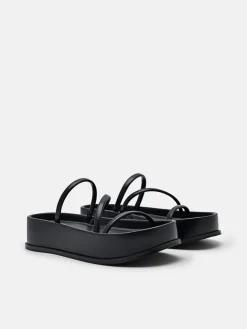 Strappy Platform Sandals - Black