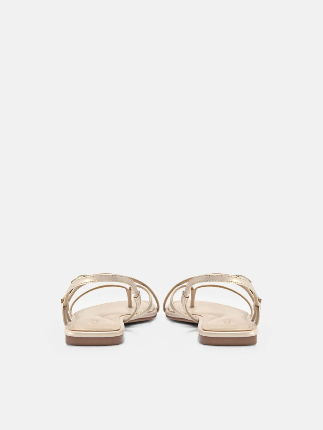 Strappy Slingback Sandals - Champagne