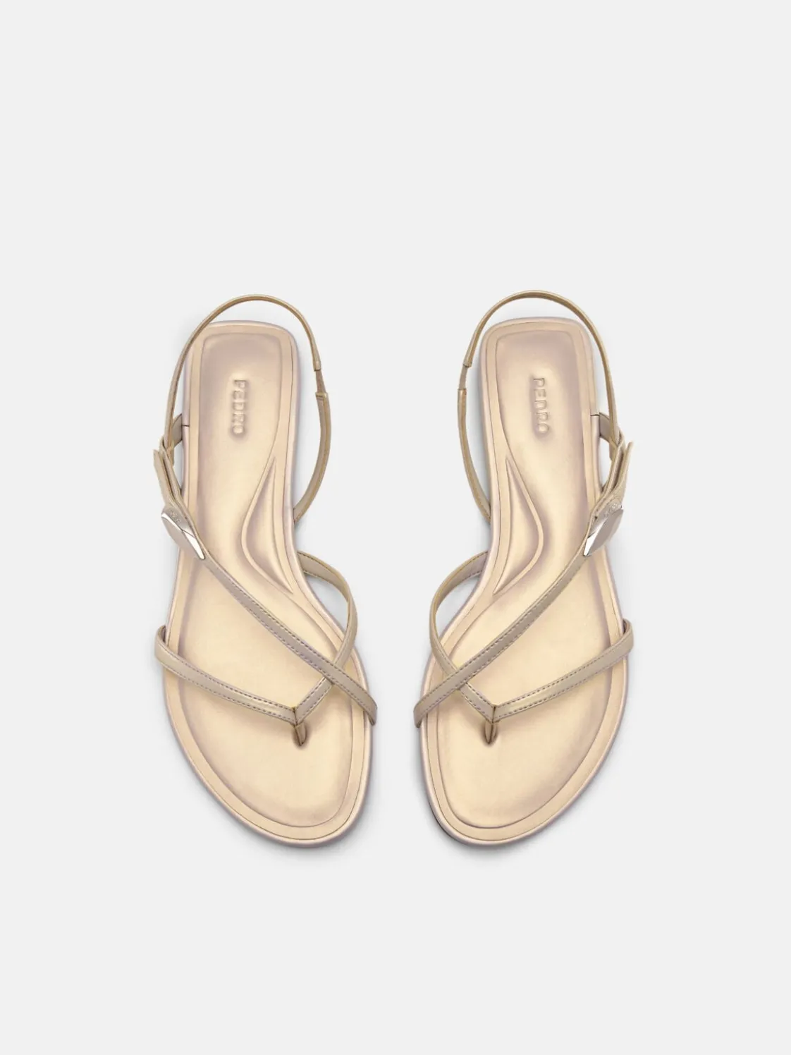 Strappy Slingback Sandals - Champagne