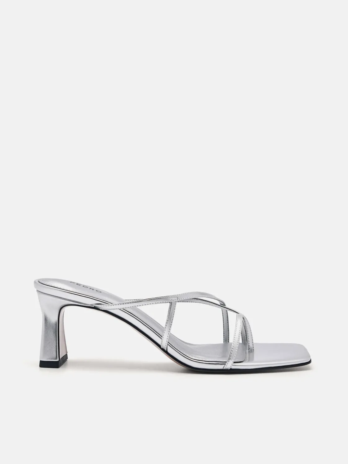 Strappy Toe Loop Heel Sandals - Silver