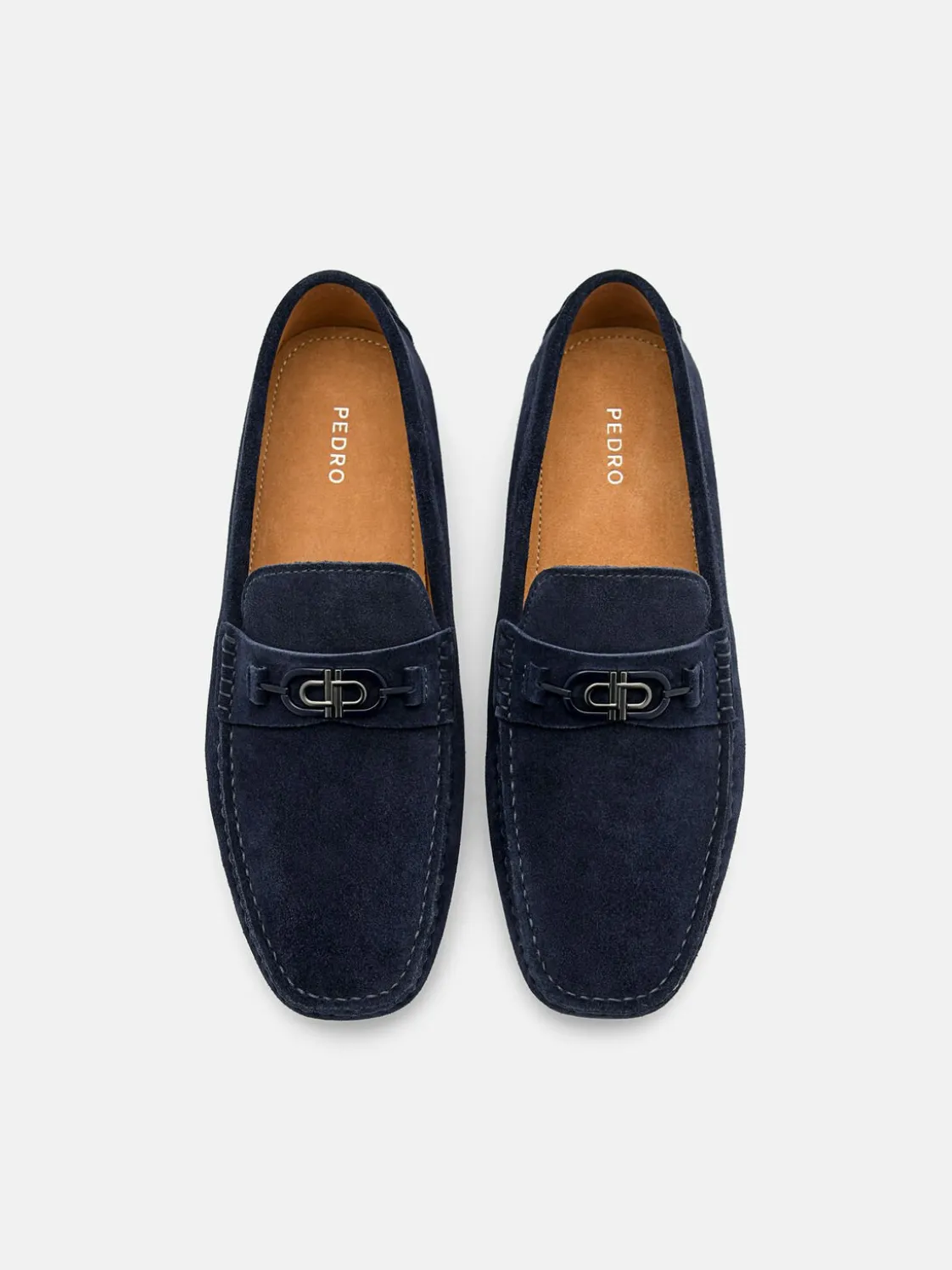 Suede Horsebit Driving Shoes - Navy