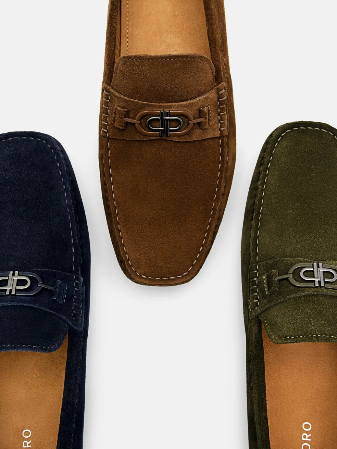 Suede Horsebit Driving Shoes - Navy