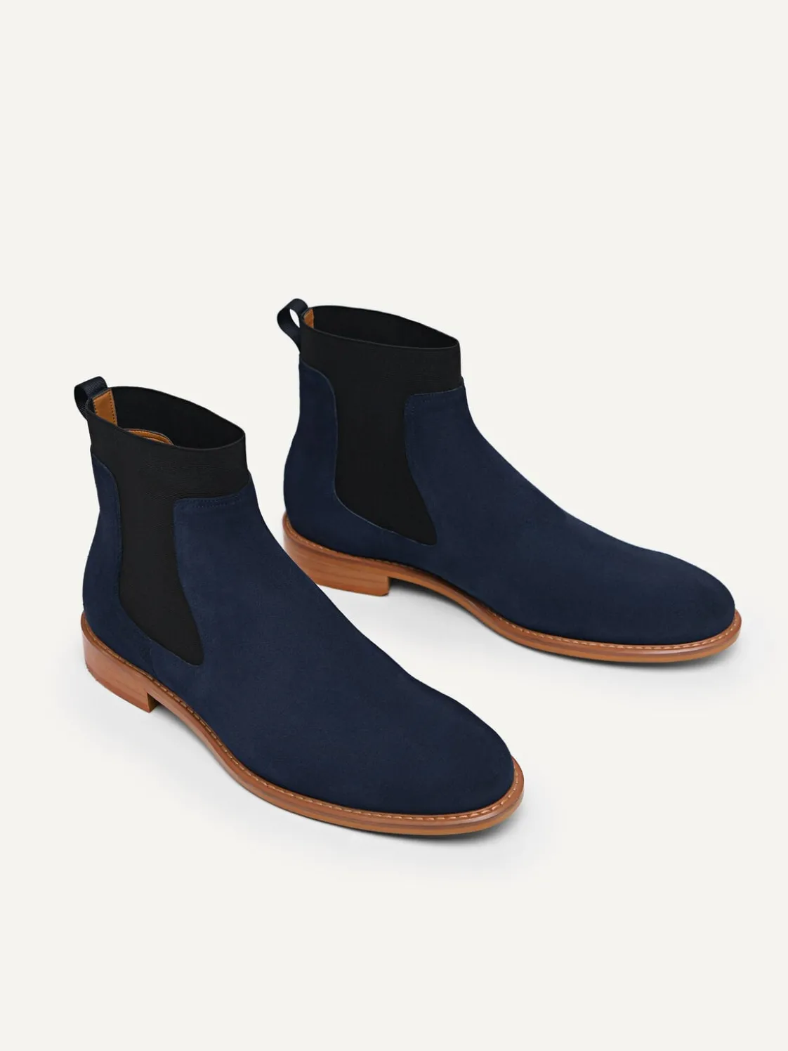 Suede Leather Chelsea Boots - Navy