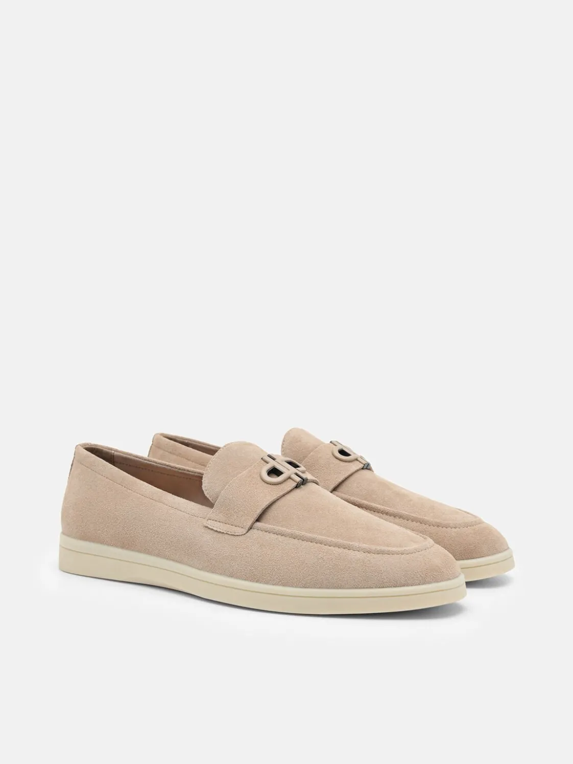 Suede Loafers - Taupe