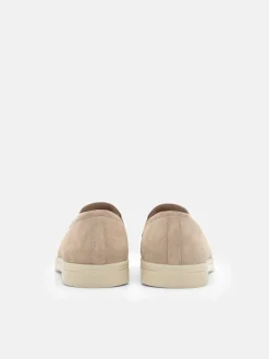 Suede Loafers - Taupe
