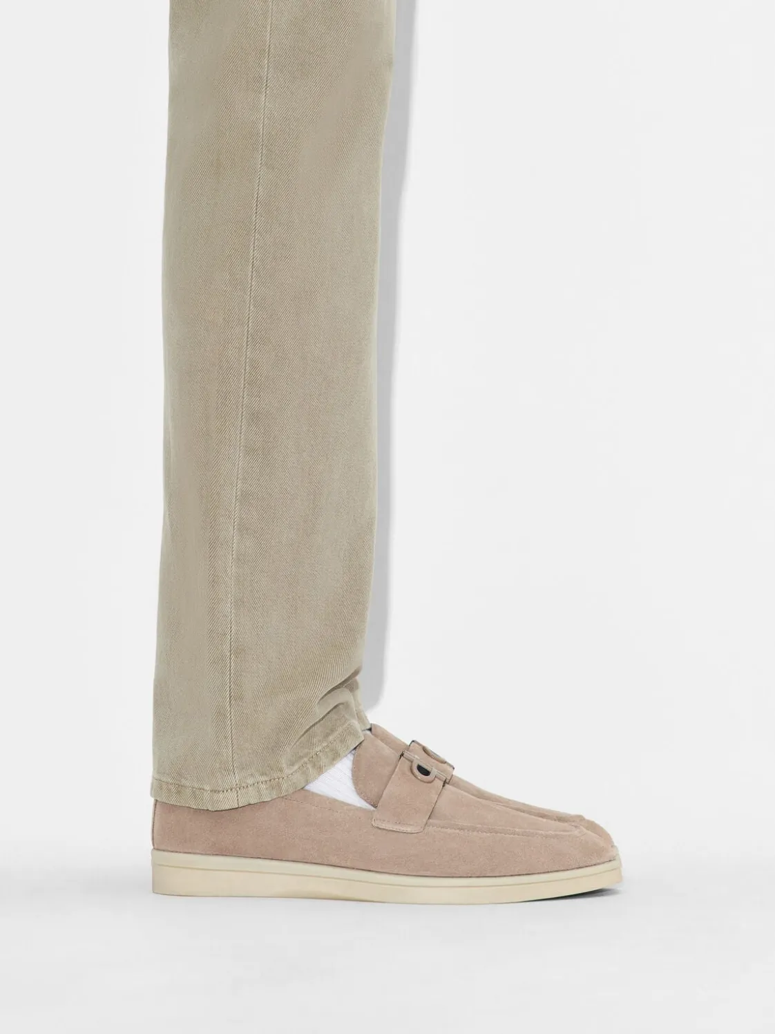 Suede Loafers - Taupe