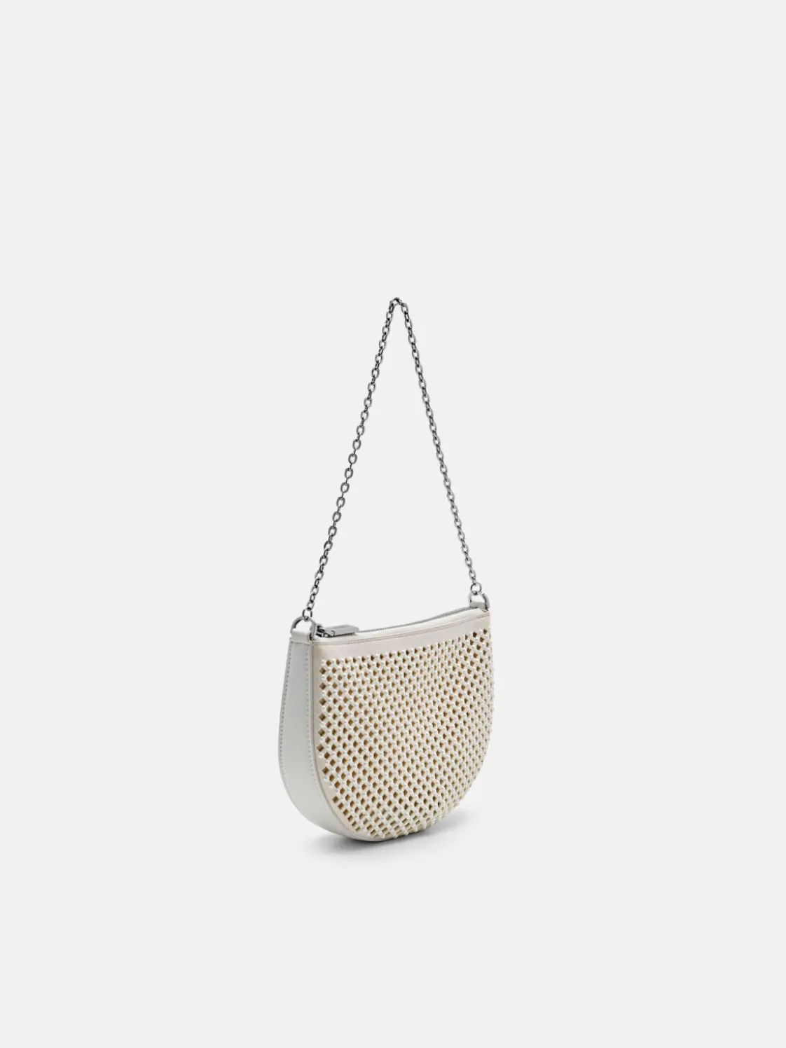 Suede Mini Shoulder Bag - Chalk