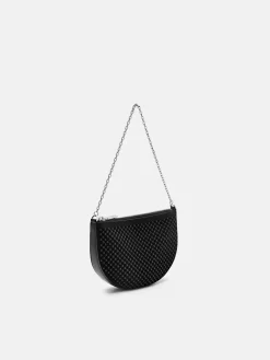 Suede Mini Shoulder Bag - Black