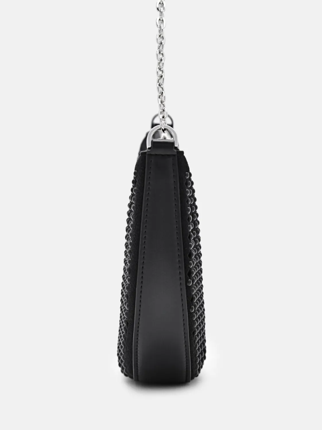 Suede Mini Shoulder Bag - Black