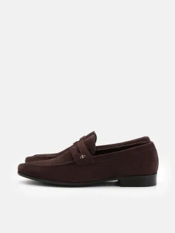 Suede Penny Loafers - Dark Brown