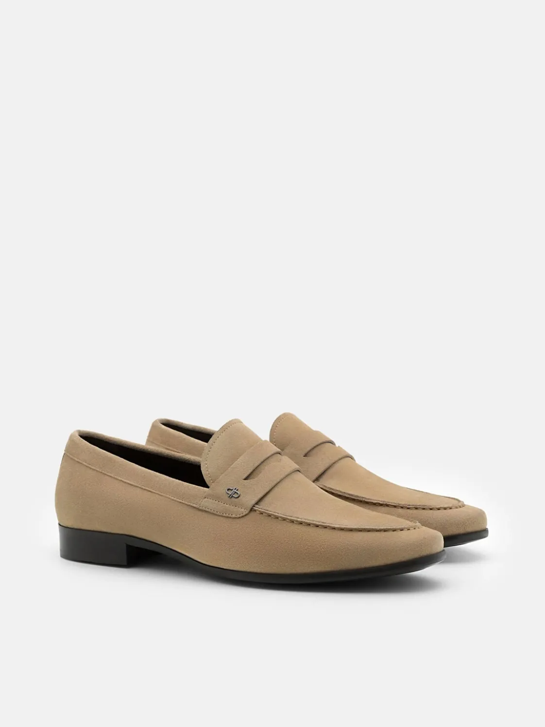 Suede Penny Loafers - Sand