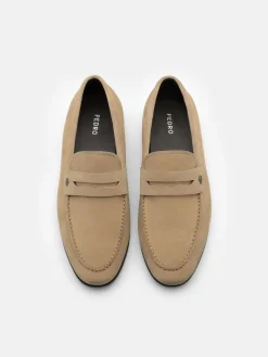Suede Penny Loafers - Sand