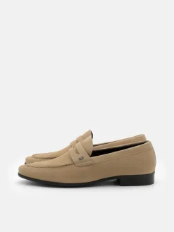 Suede Penny Loafers - Sand