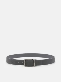 Suede Reversible Pin Belt - Grey