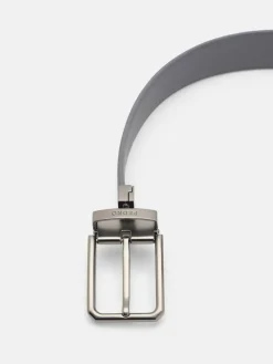 Suede Reversible Pin Belt - Grey