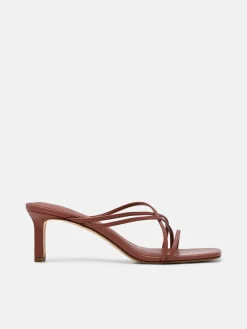 Sydney Leather Heel Sandals - Brick