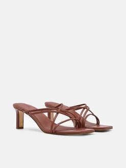 Sydney Leather Heel Sandals - Brick