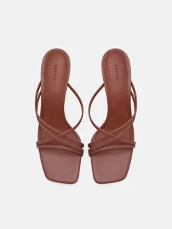Sydney Leather Heel Sandals - Brick