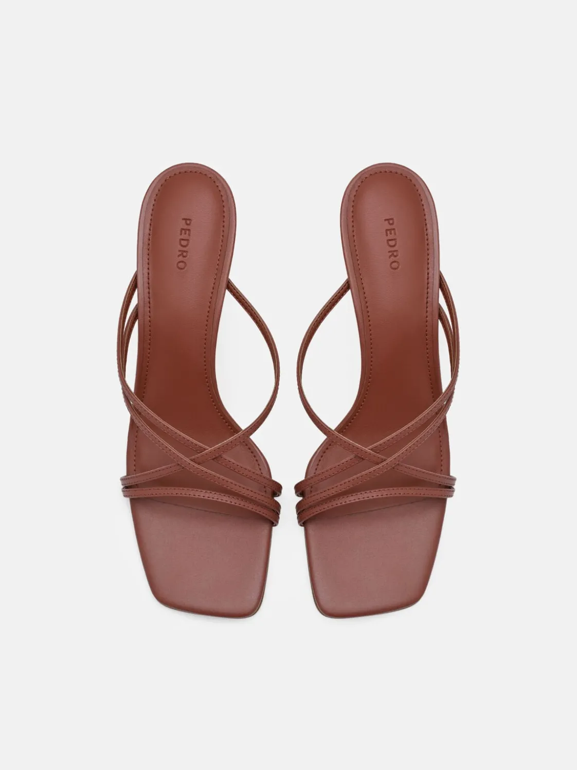 Sydney Leather Heel Sandals - Brick