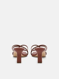 Sydney Leather Heel Sandals - Brick