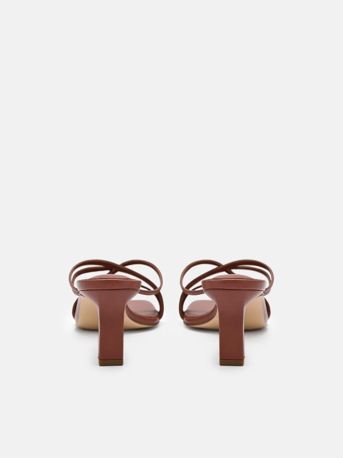 Sydney Leather Heel Sandals - Brick