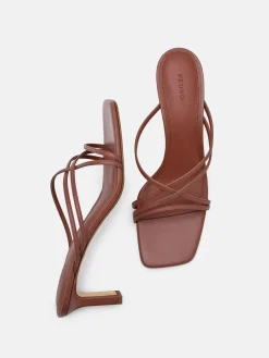 Sydney Leather Heel Sandals - Brick