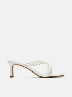 Sydney Leather Heel Sandals - Chalk