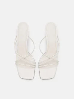 Sydney Leather Heel Sandals - Chalk