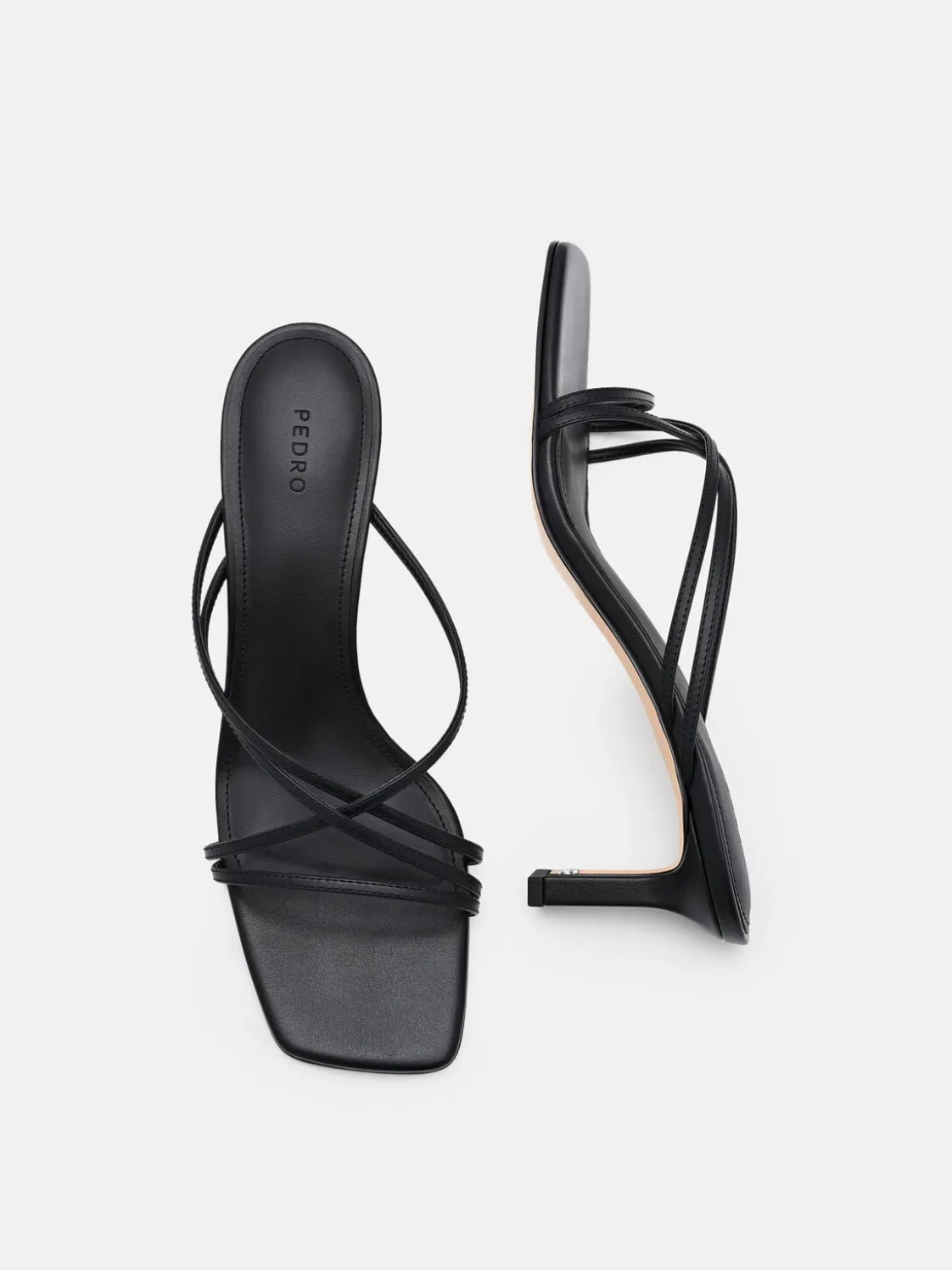 Sydney Leather Heel Sandals - Black