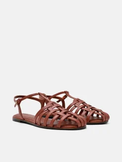 Talia Caged Sandals - Brick