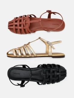Talia Caged Sandals - Brick